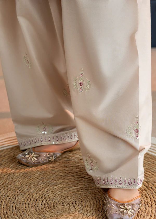 Banafsha — Embroidered Cotton Modal Kurta with Farsi Salwar | Lavender