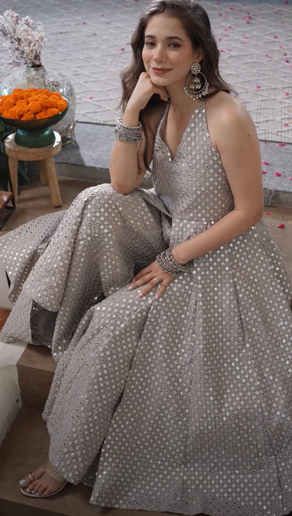 Miror work sharara suit
