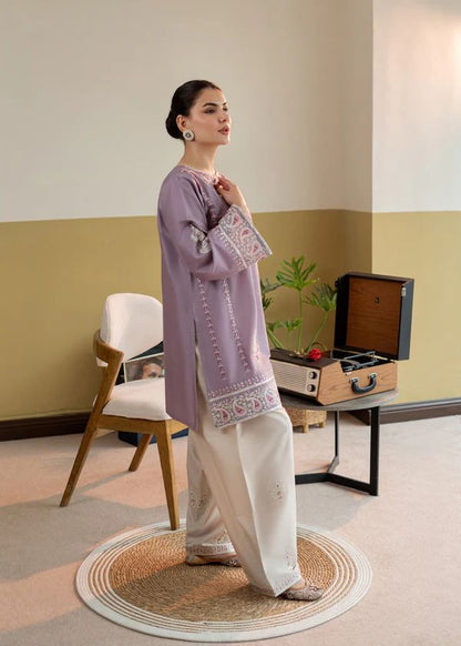 Banafsha — Embroidered Cotton Modal Kurta with Farsi Salwar | Lavender